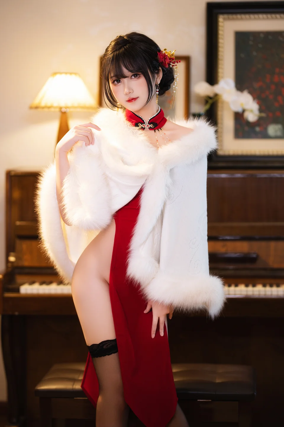 三度_69 No.083 – 红丝绒旗袍 [75P3V-737MB] 【丝足阁写真】003.webp