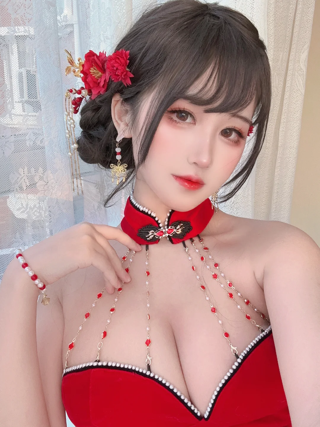 三度_69 No.083 – 红丝绒旗袍 [75P3V-737MB] 【丝足阁写真】039.webp