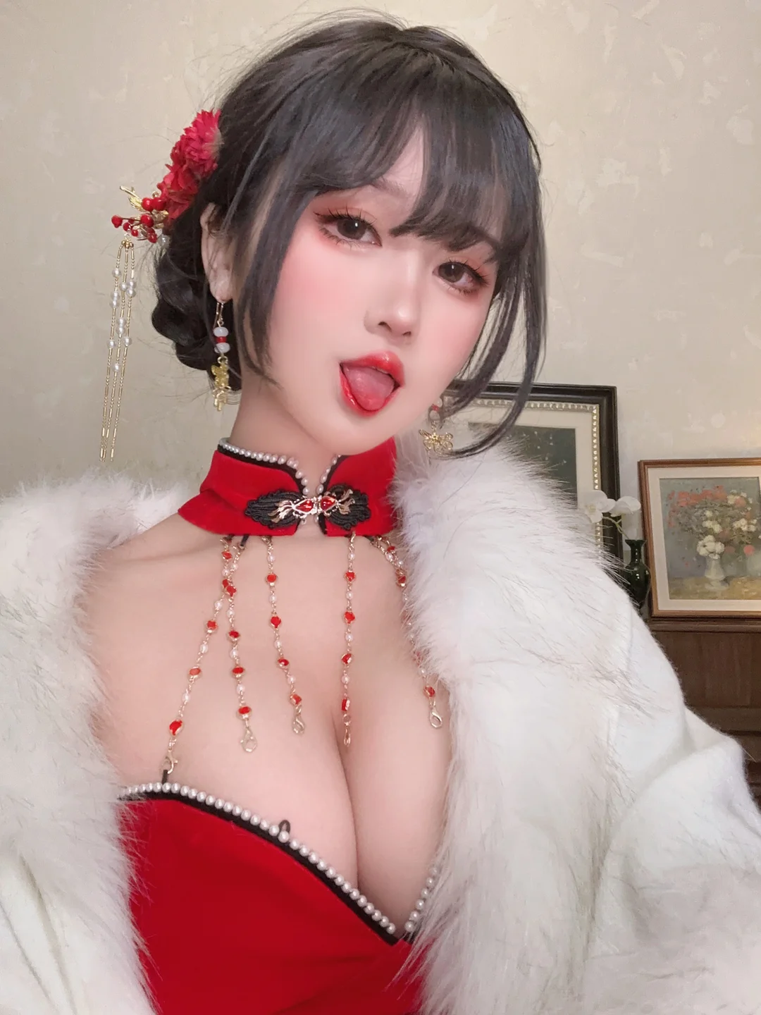 三度_69 No.083 – 红丝绒旗袍 [75P3V-737MB] 【丝足阁写真】042.webp