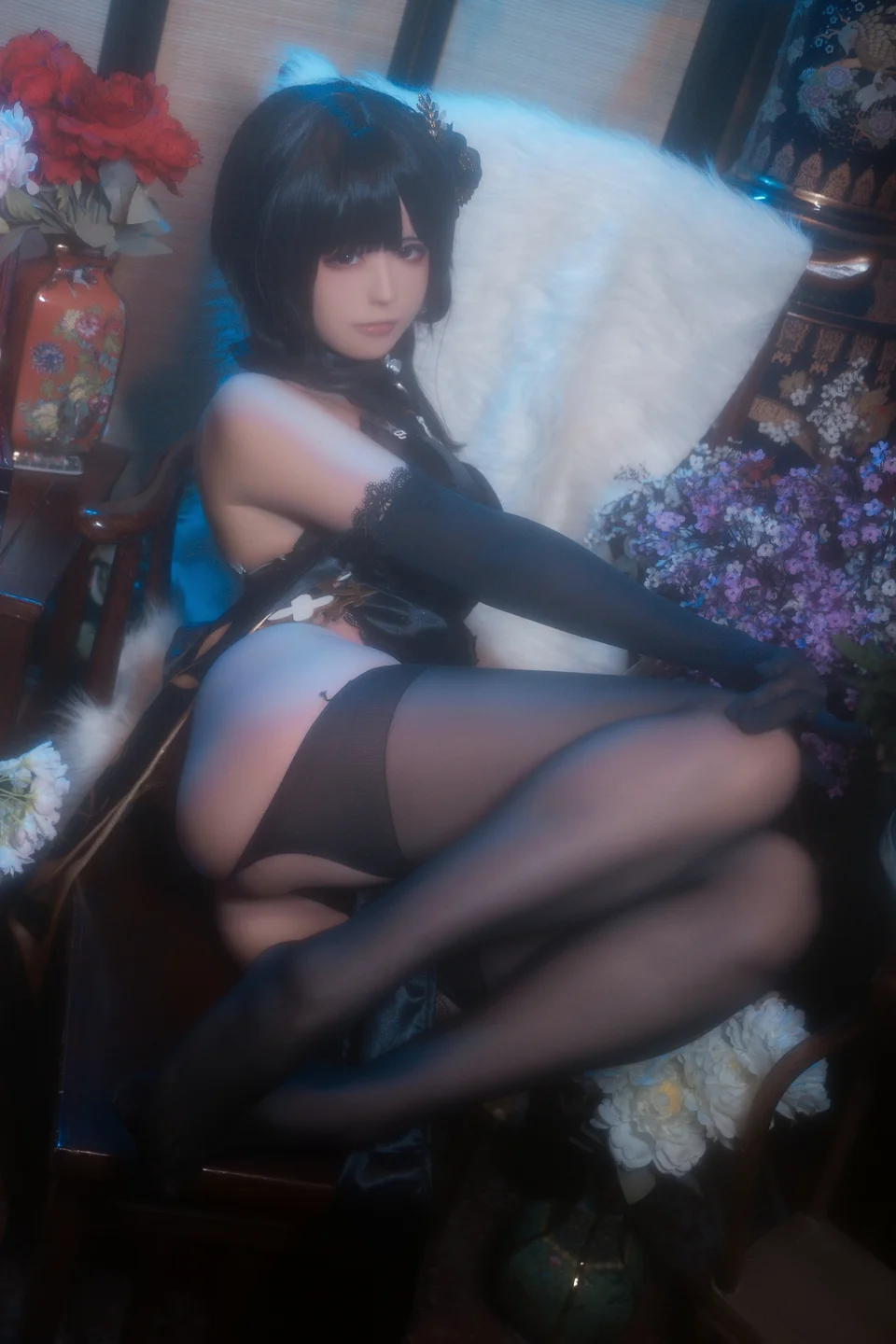 拖拉大王 - 碧蓝航线 镇海 旗袍 [44P] tg@simisebaisi15.webp