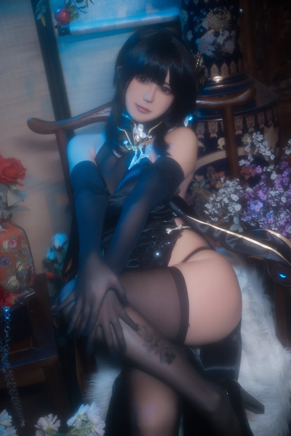 拖拉大王 - 碧蓝航线 镇海 旗袍 [44P] tg@simisebaisi6.webp