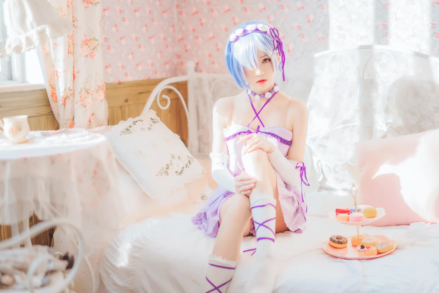 桜桃喵 - 蕾姆睡裙 [24P] 20240827-191527(14).webp