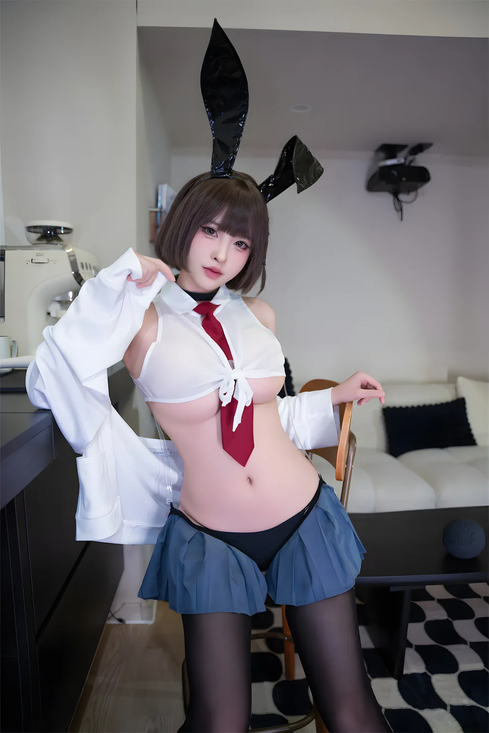 清水由乃 - JK兔女郎 [59P-490MB] 【丝足阁写真】022.webp