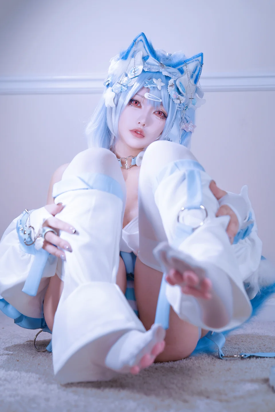 狐洛洛子 No.009 – 水色猫猫头 [40P-736MB ] TG@icoset019.webp