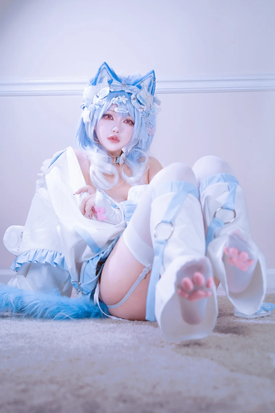 狐洛洛子 No.009 – 水色猫猫头 [40P-736MB ] TG@icoset028.webp