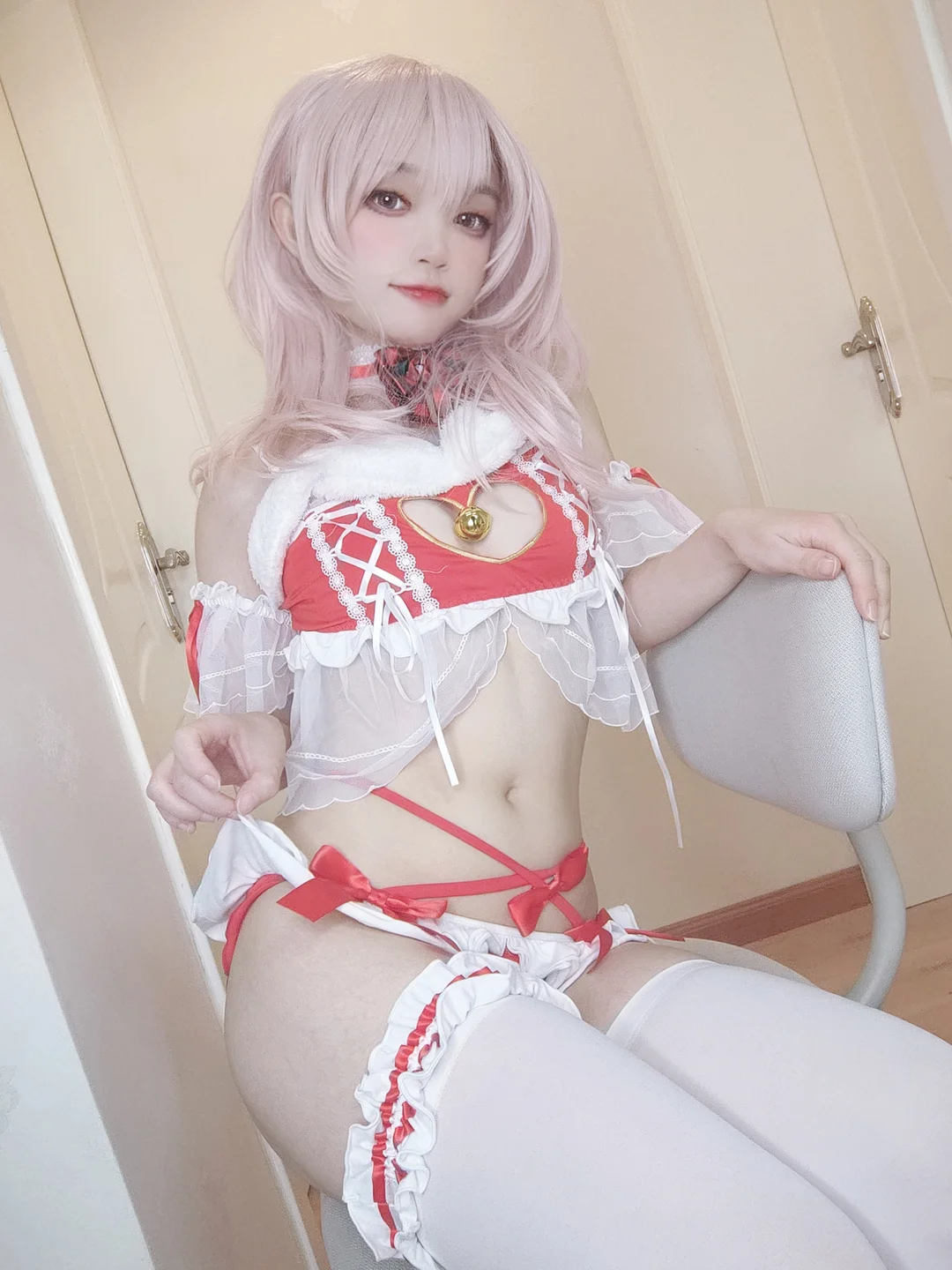 神沢永莉 - 平安夜红色分体式  【丝足阁写真】001.webp