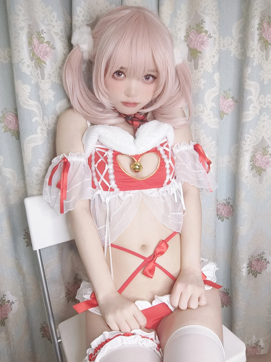 神沢永莉 - 平安夜红色分体式  【丝足阁写真】012.webp