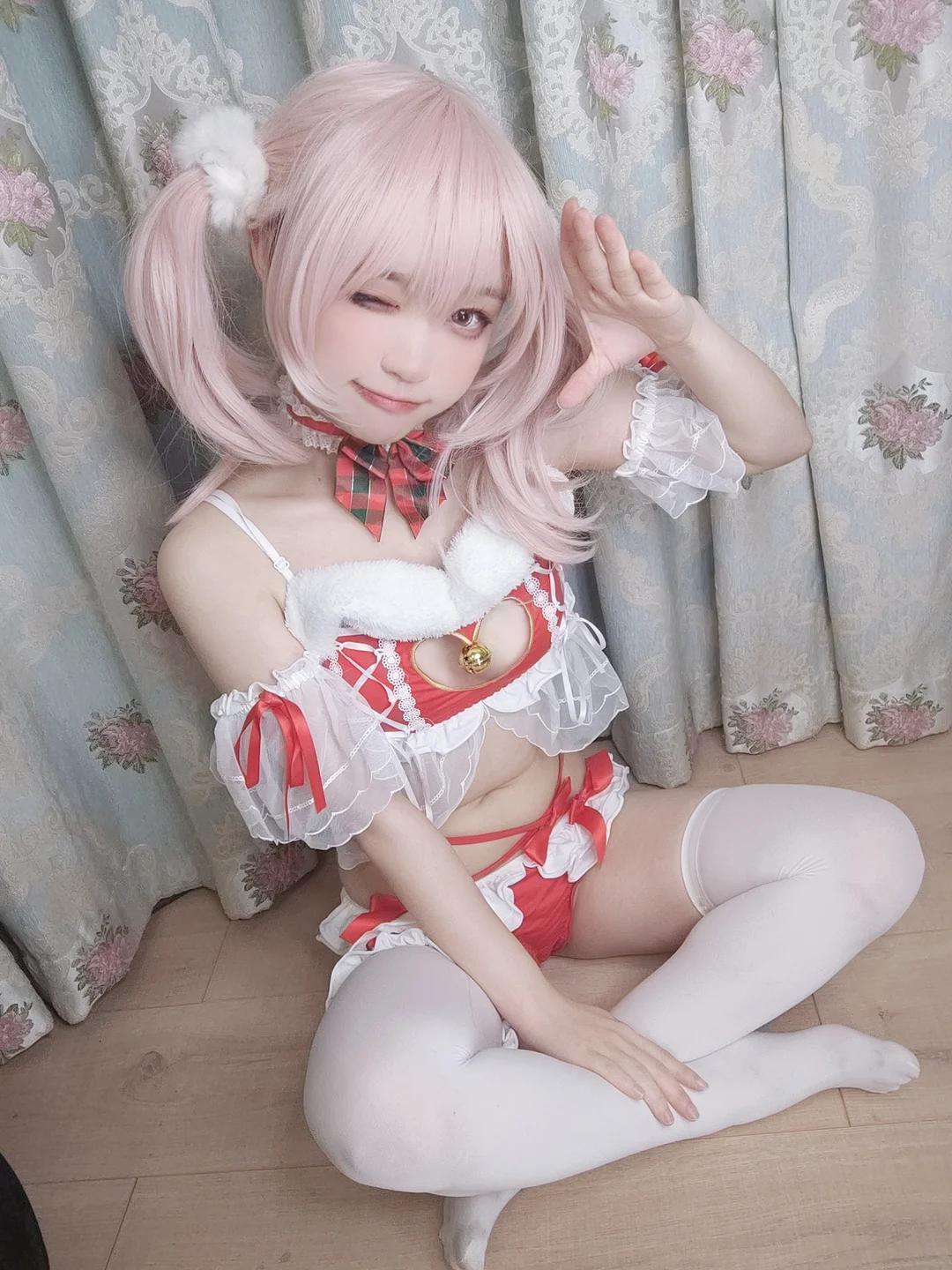 神沢永莉 - 平安夜红色分体式  【丝足阁写真】026.webp