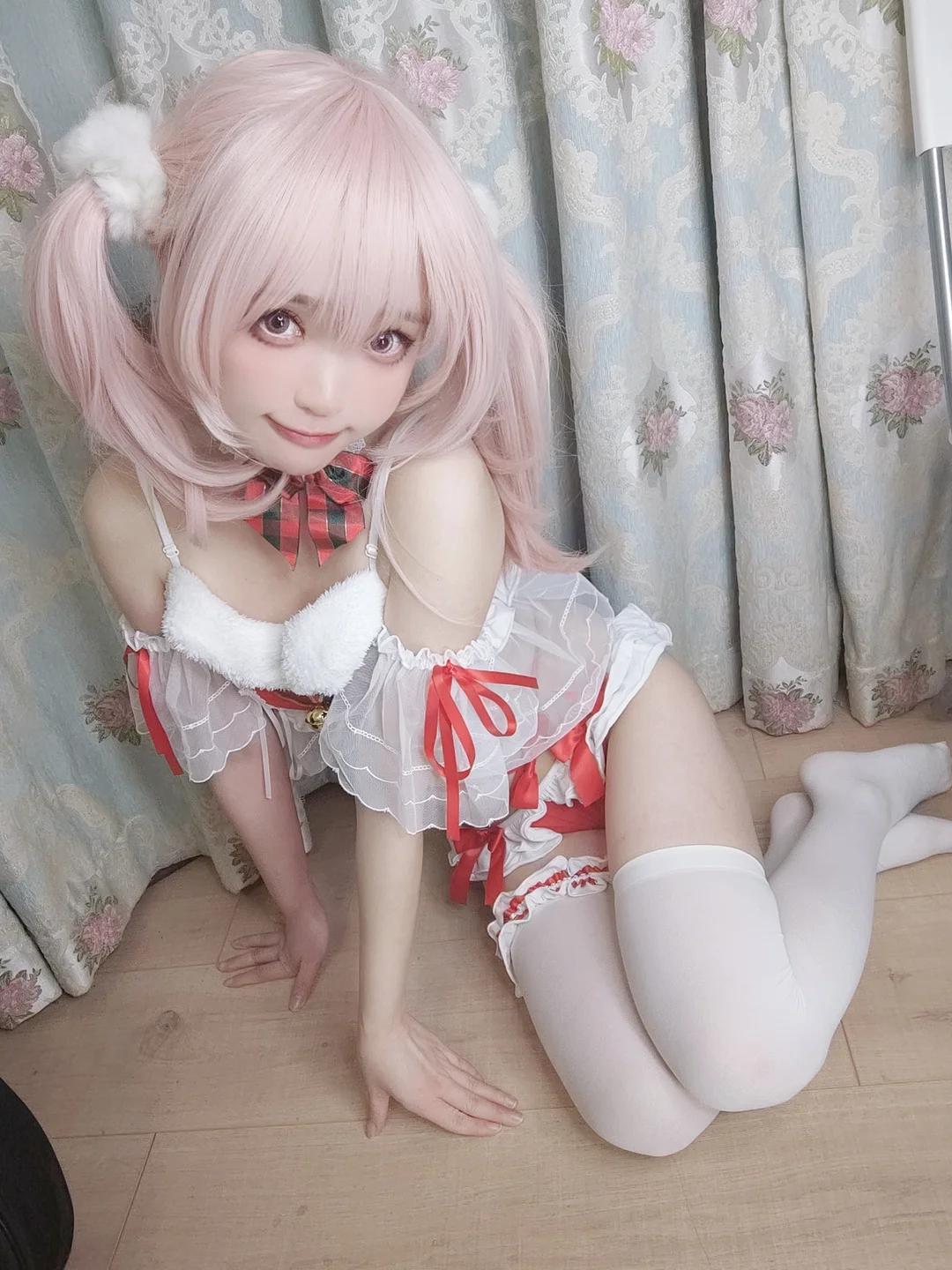 神沢永莉 - 平安夜红色分体式  【丝足阁写真】032.webp