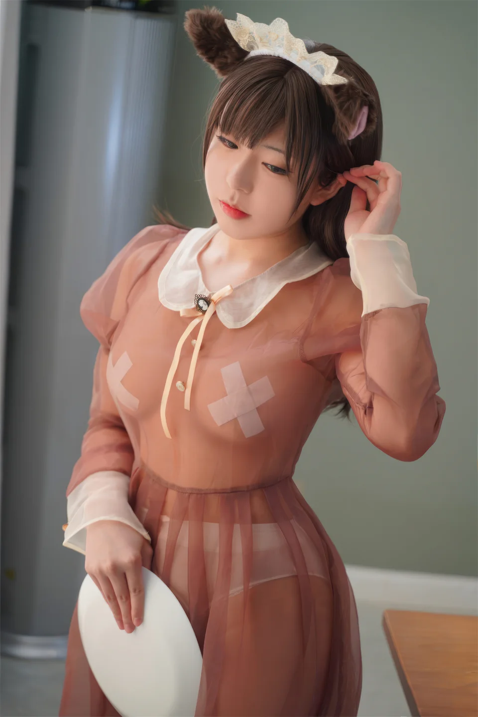 虎森森 - 棕色透明女仆 [35P] 20240902-233110(28).webp