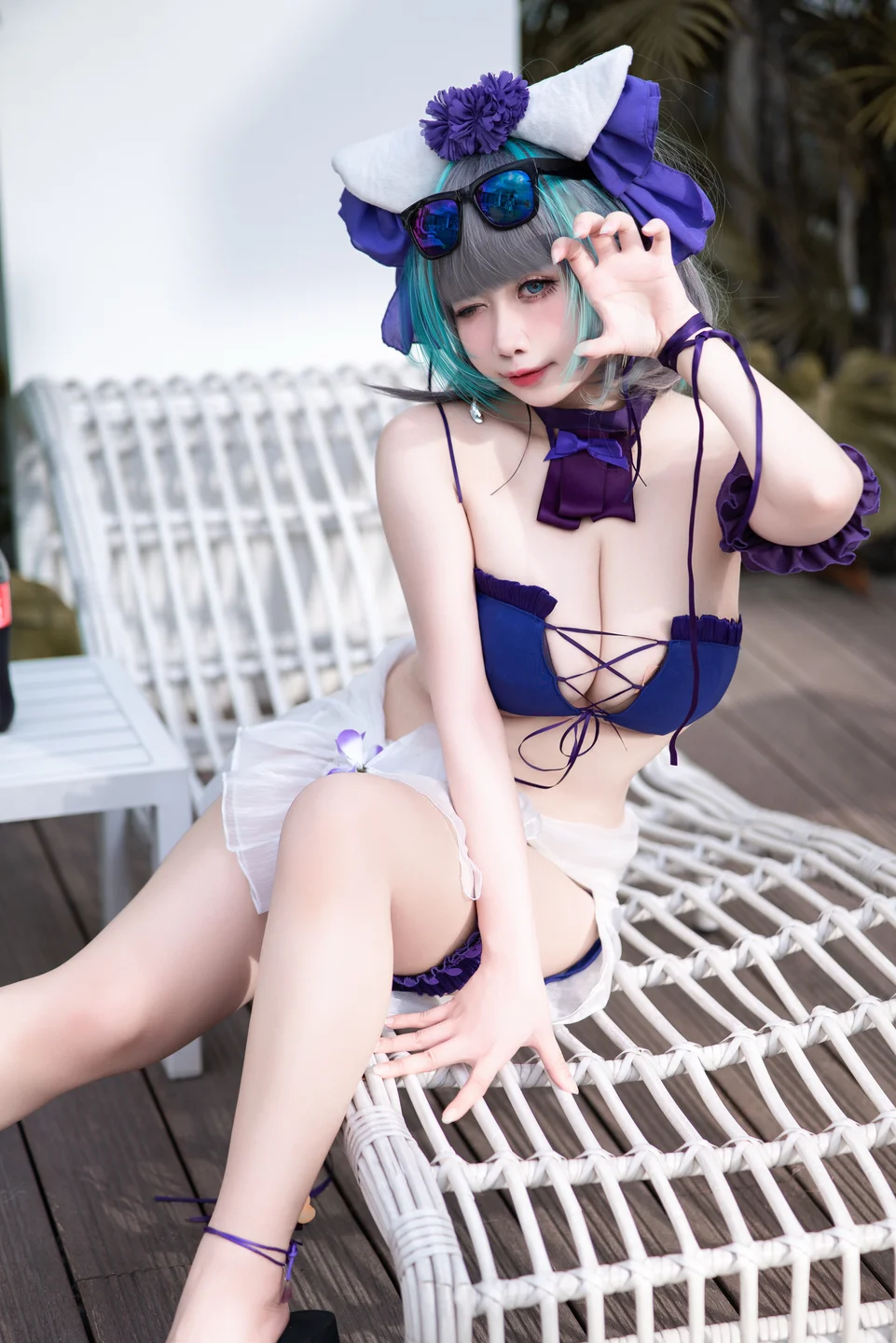 贞子蜜桃 - 碧蓝航线 柴郡泳装 [60P 1V] tg@simisebaisi13.webp