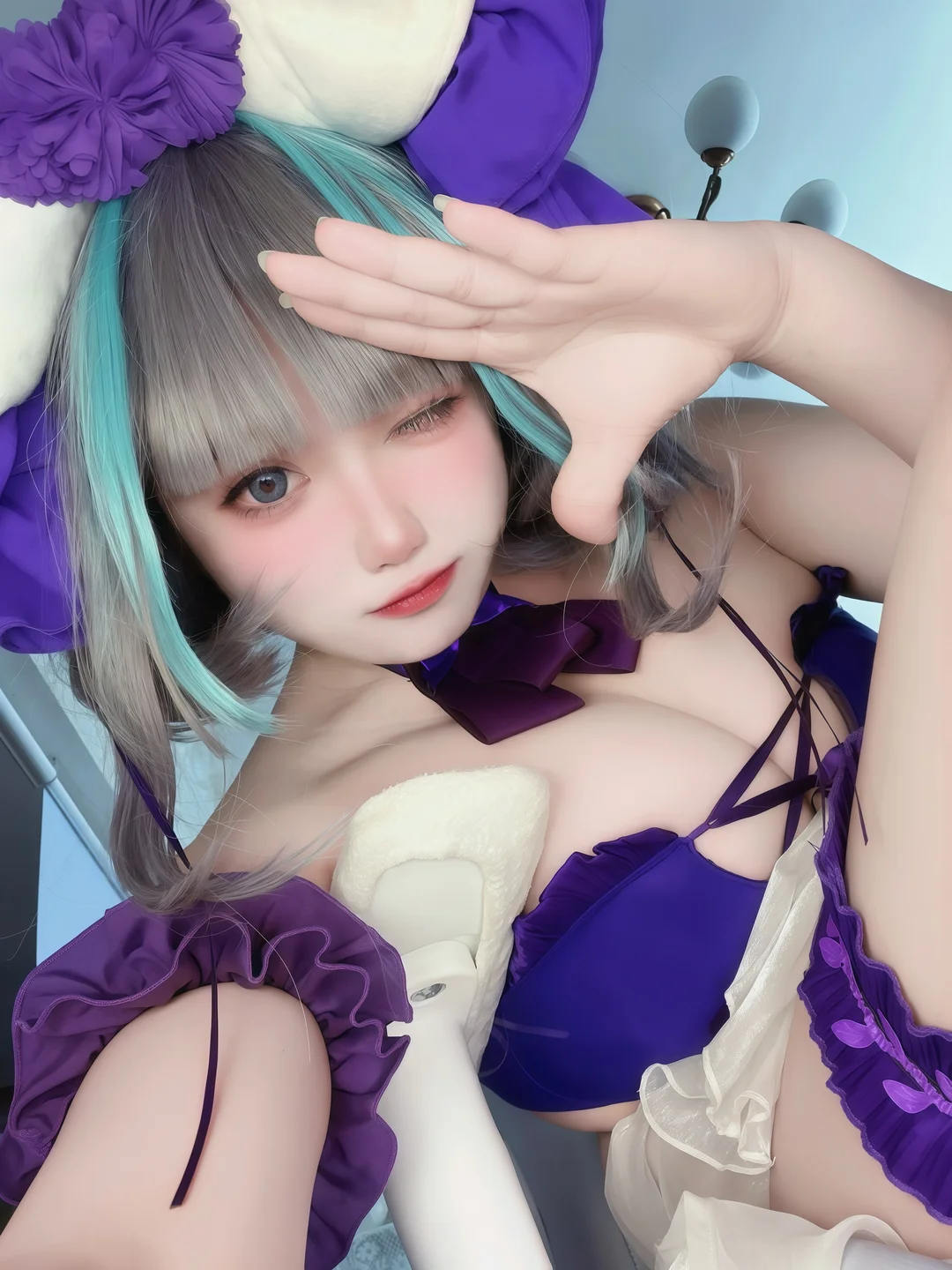 贞子蜜桃 - 碧蓝航线 柴郡泳装 [60P 1V] tg@simisebaisi56.webp