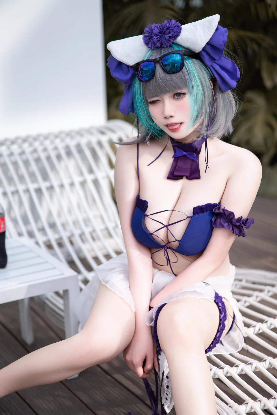 贞子蜜桃 - 碧蓝航线 柴郡泳装 [60P 1V] tg@simisebaisi7.webp