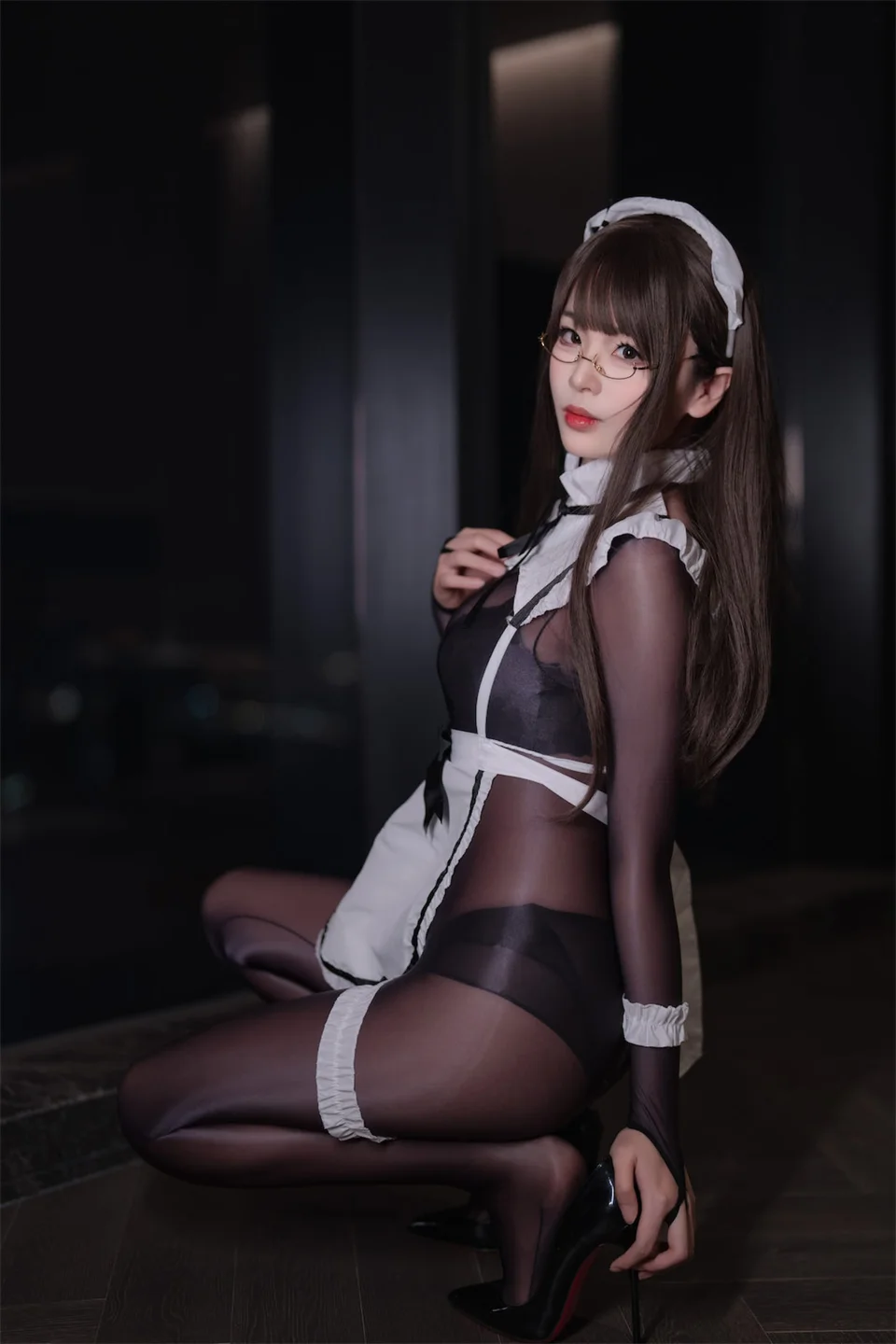 轩萧学姐 - No.065 连体丝女仆 [90P,1V-678MB] 009.webp