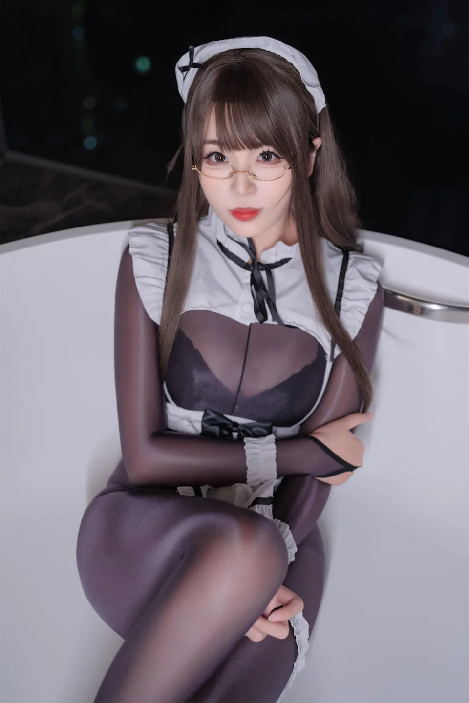 轩萧学姐 - No.065 连体丝女仆 [90P,1V-678MB] 047.webp