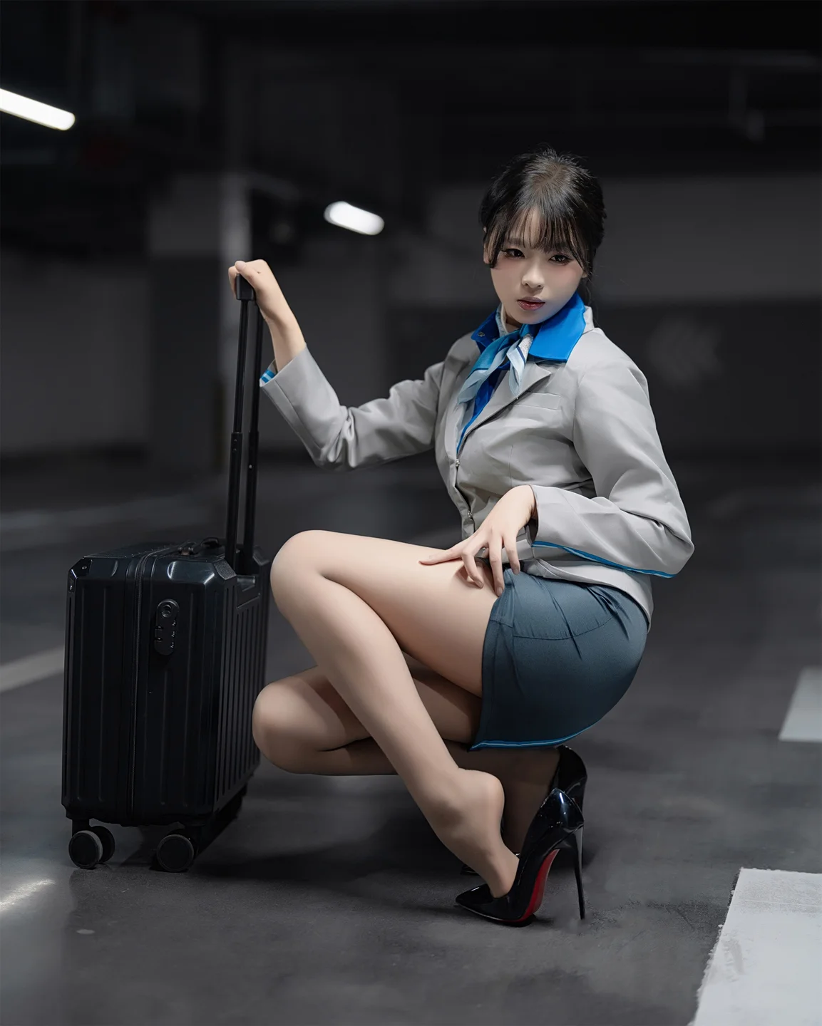 轩萧学姐 - No.067 空姐车库 [28P,1V-1.8GB] 009.webp