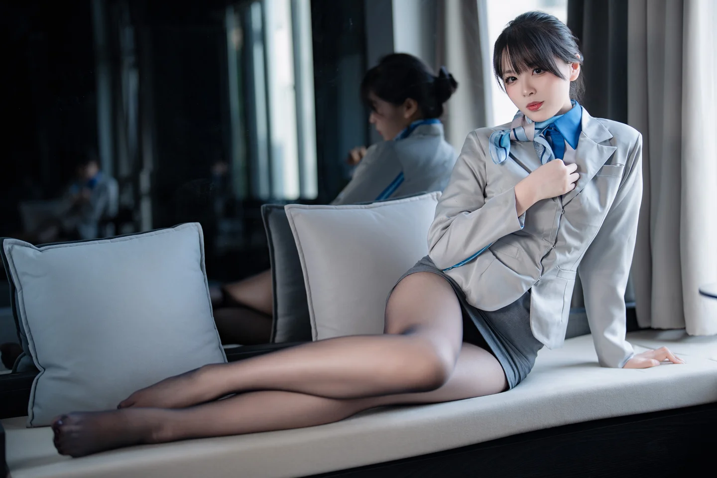 轩萧学姐 - No.068 空姐室内黑丝 [75P,1V-540MB] 024.webp