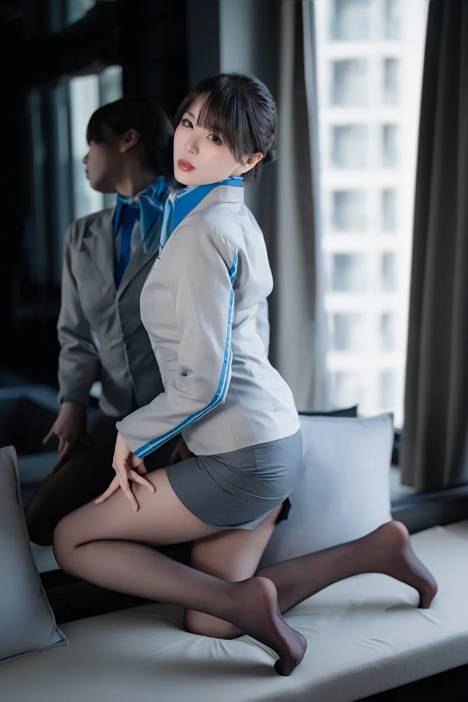 轩萧学姐 - No.068 空姐室内黑丝 [75P,1V-540MB] 036.webp