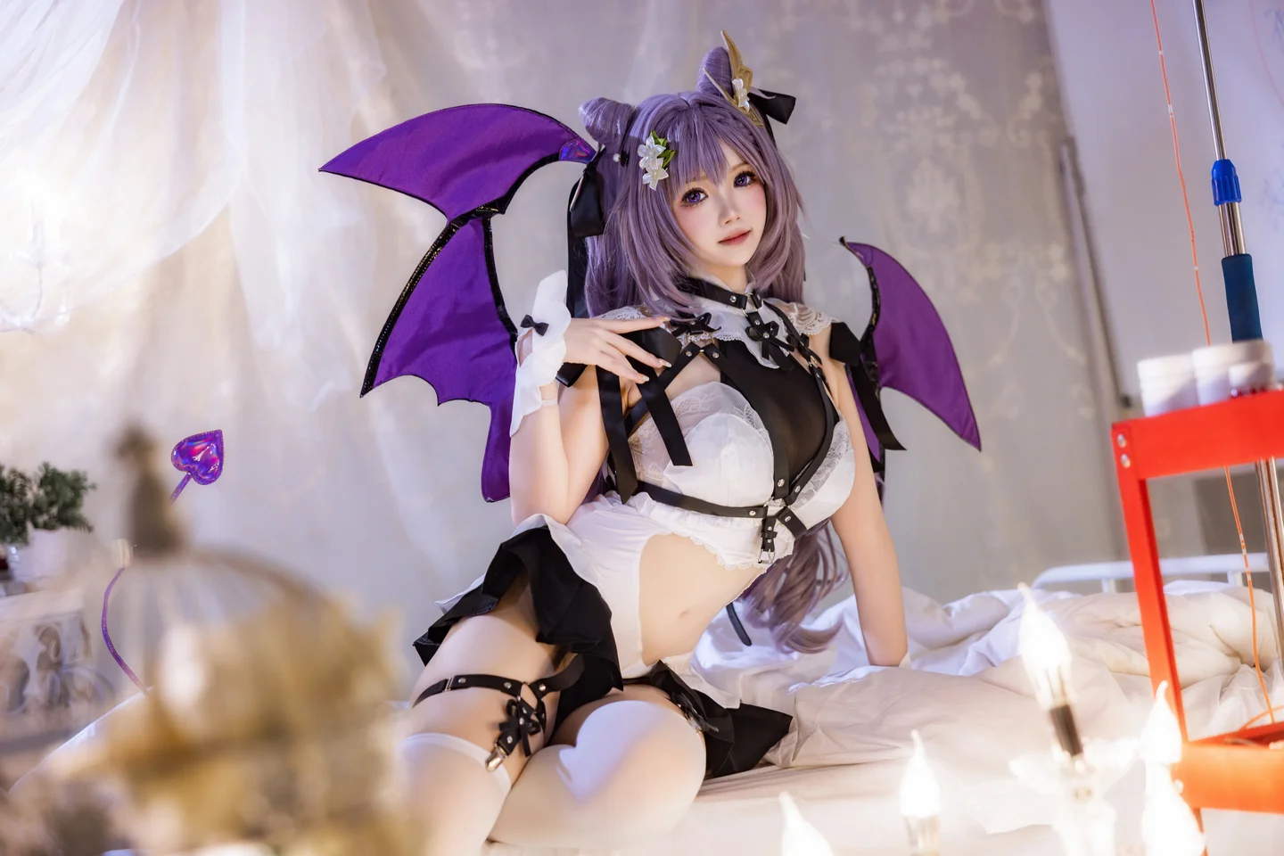 雪晴Astra 原神刻晴 恶魔拘束睡衣 [20P 4V] 20240922-133250(13).webp