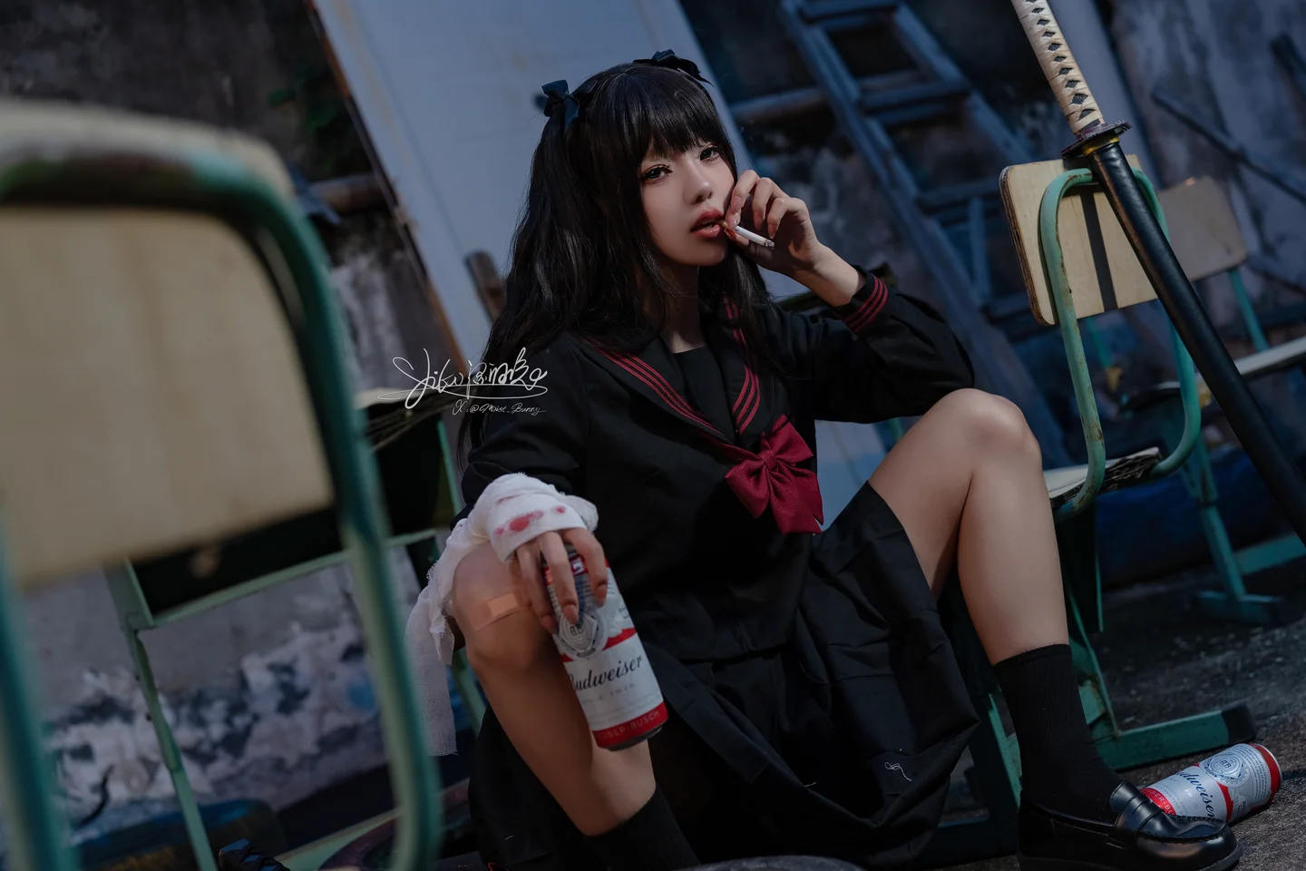 Yiko湿润兔_–_11月作品『不良女高』73P_1V短发 Yiko湿润兔『不良女高』-03.webp