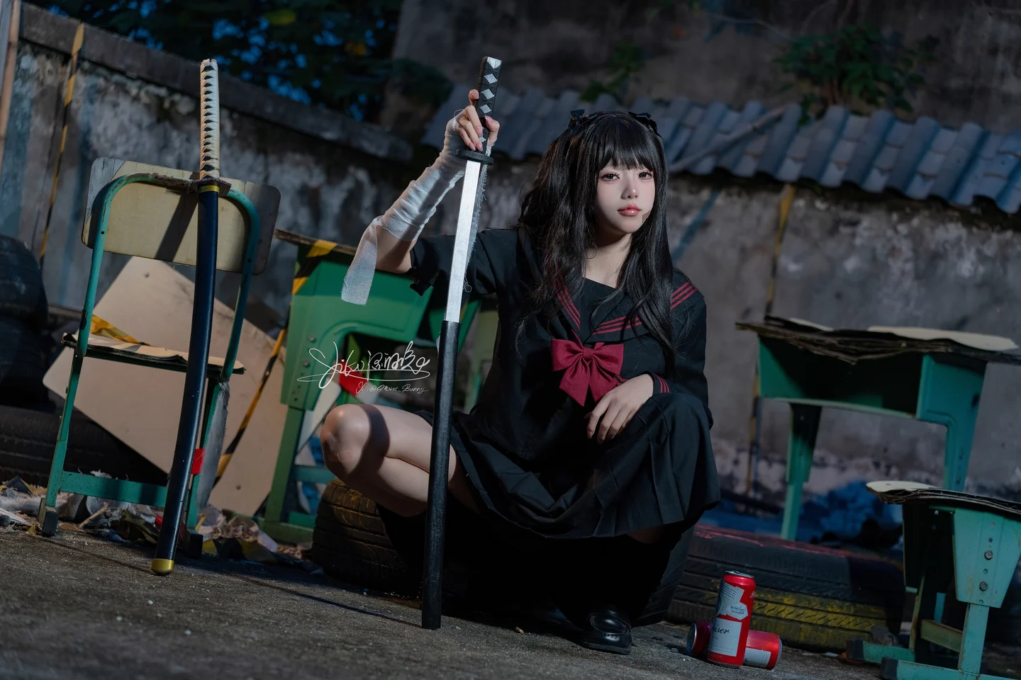 Yiko湿润兔_–_11月作品『不良女高』73P_1V短发 Yiko湿润兔『不良女高』-13.webp