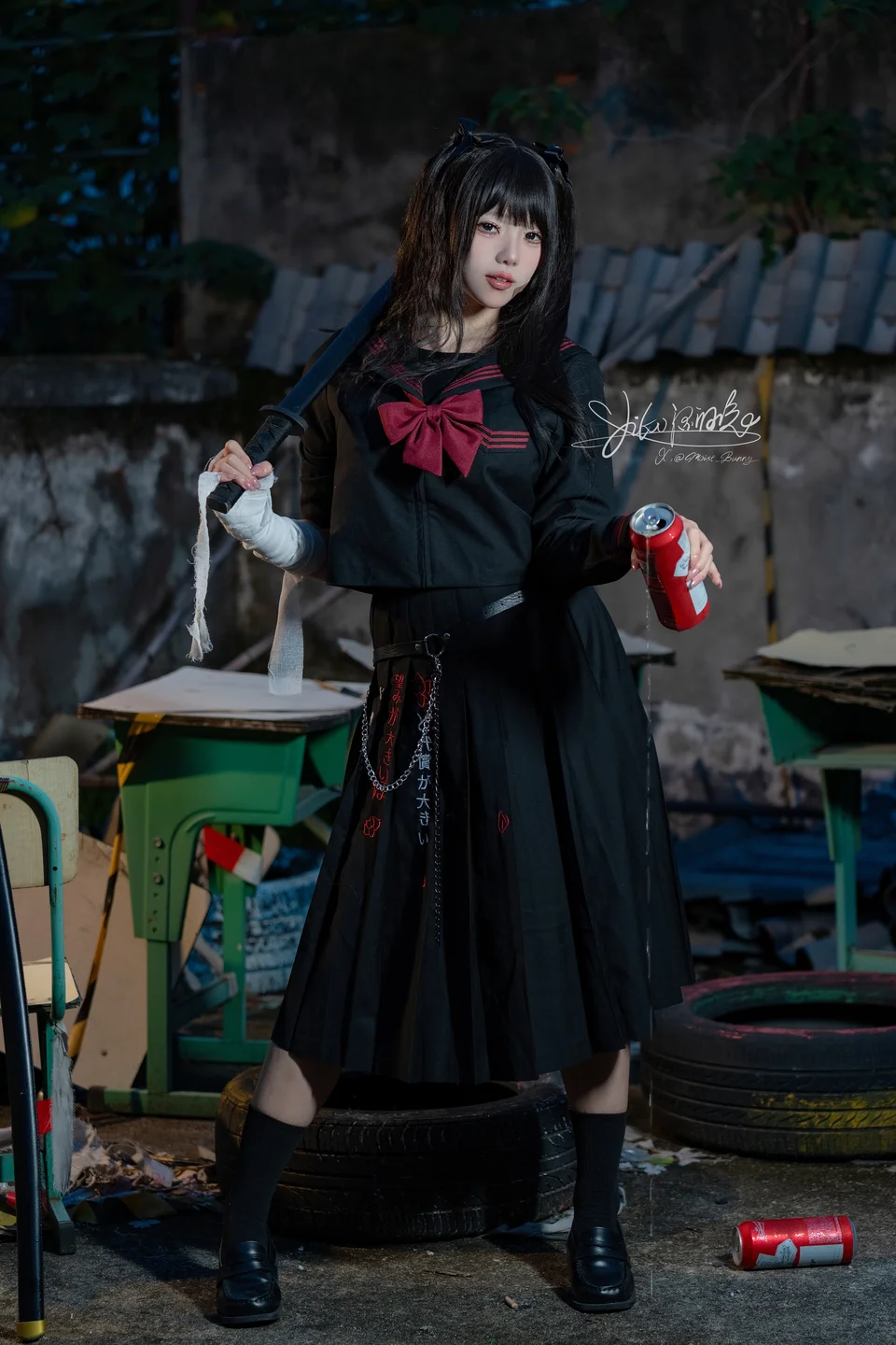 Yiko湿润兔_–_11月作品『不良女高』73P_1V短发 Yiko湿润兔『不良女高』-14.webp