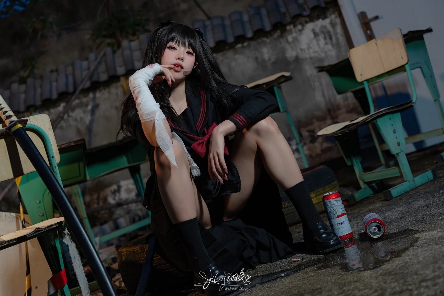 Yiko湿润兔_–_11月作品『不良女高』73P_1V短发 Yiko湿润兔『不良女高』-18.webp