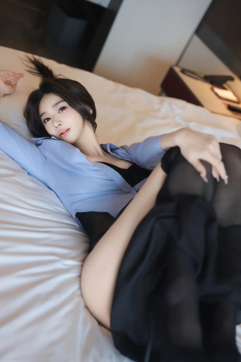candy糖糖 - 蓝色黑丝制服 【丝足阁写真】026.webp